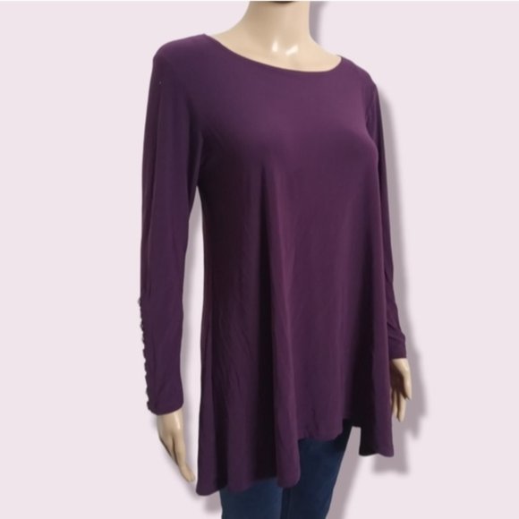 Purple Pretty Women Tunic Top Sz Small - Picture 2 of 6
